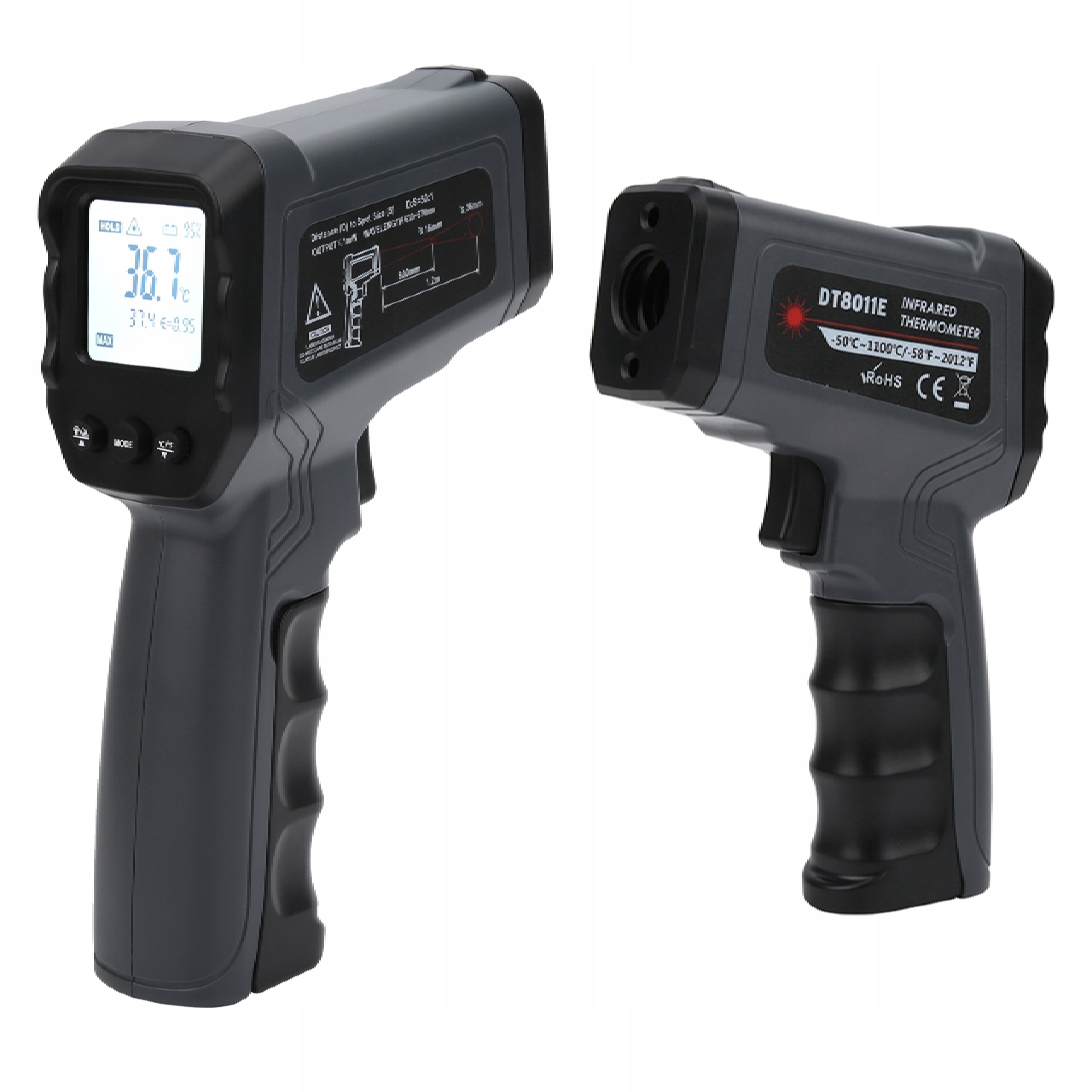 Pyrometr, Bezdotykový Laserový Teploměr, Infračervený Měřič -50+1100 LCD