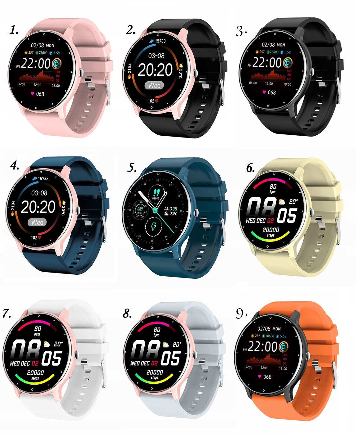Zegarek SMARTWATCH SMS KROKI PULS POLSKIE MENU Typ naręczny