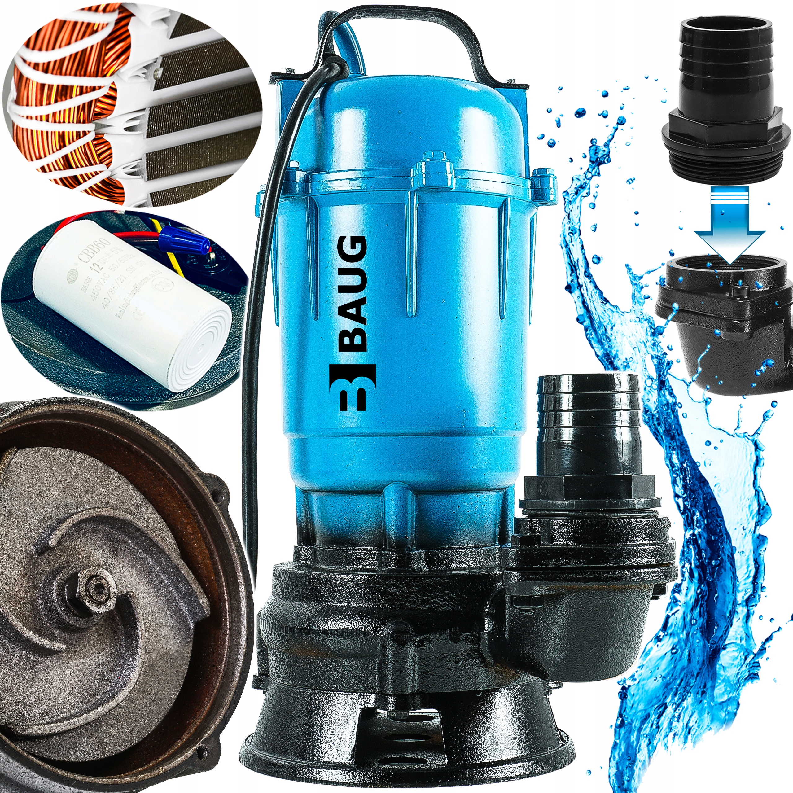 Čerpadlo Na Čistou A Špinavou Vodu Septiku S Ponorným Drtičem, Silné