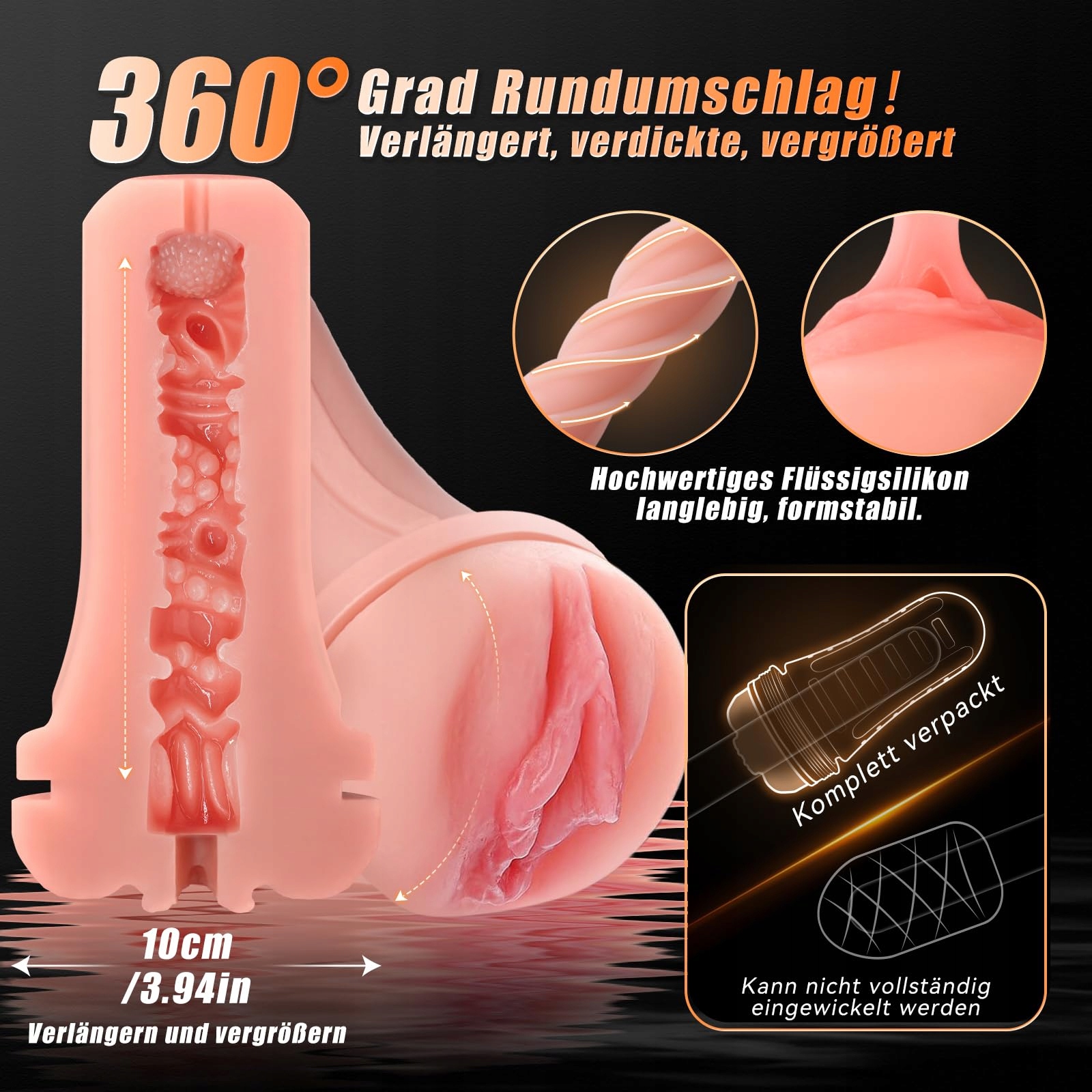 VIJISA Realistyczny Masturbator 3D Tekstura Wysoka Elastyczność — miniatura 3