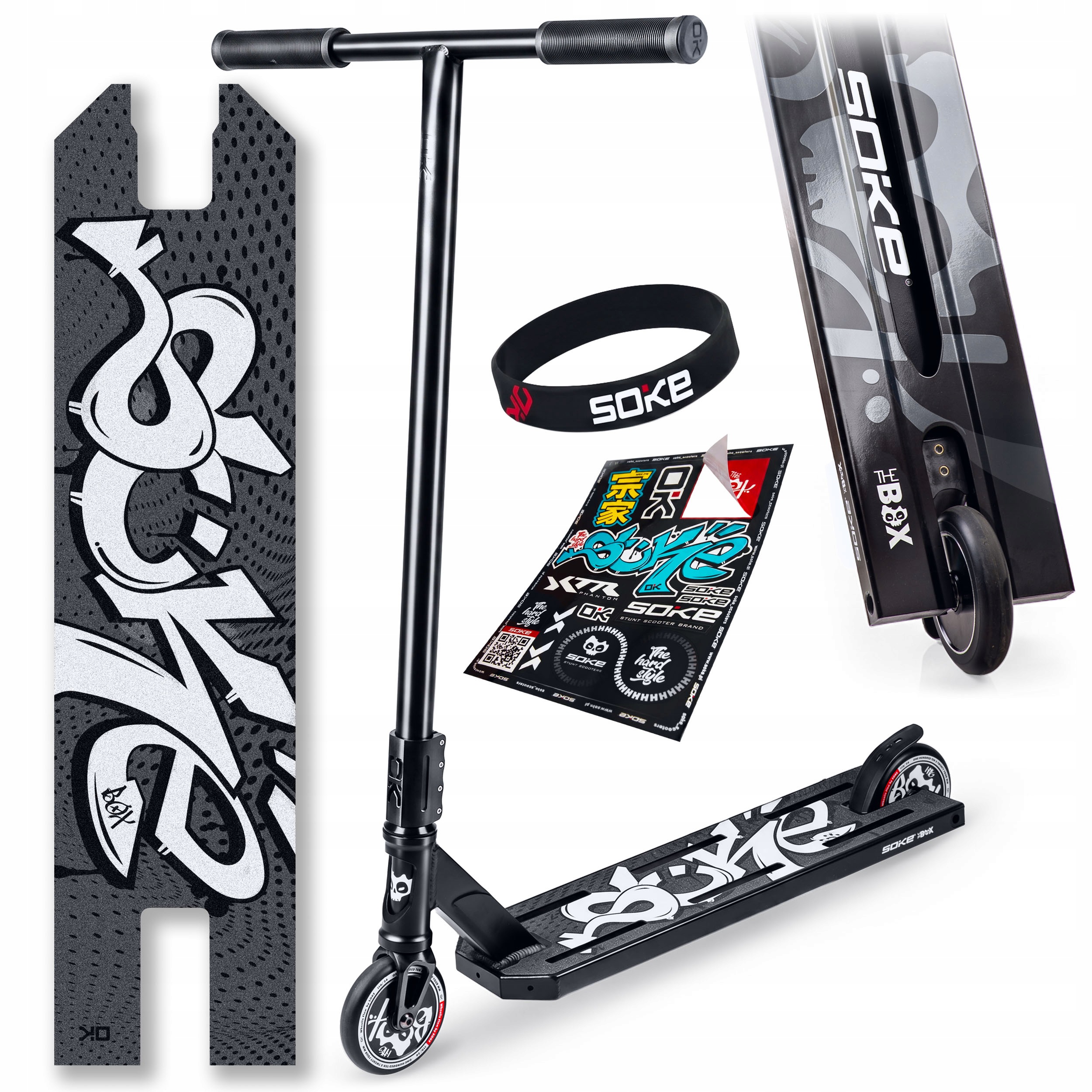 Hulajnoga wyczynowa Soke Box czarny Scs ABEC-9 Hollow Core 110
