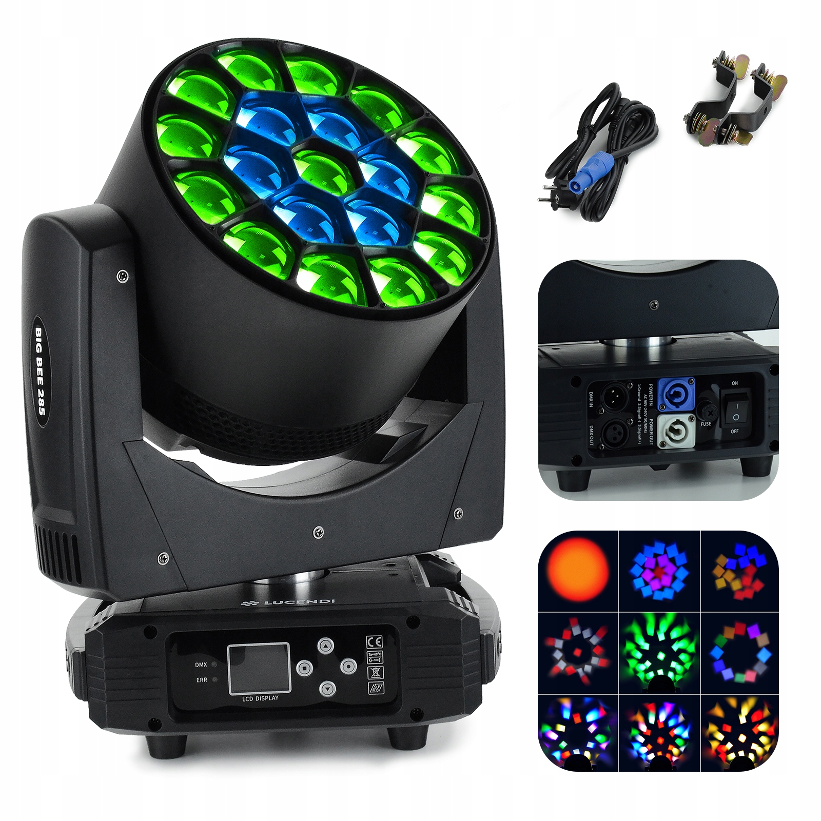 Głowa ruchoma 19x 15W Led B-Eye Lucendi