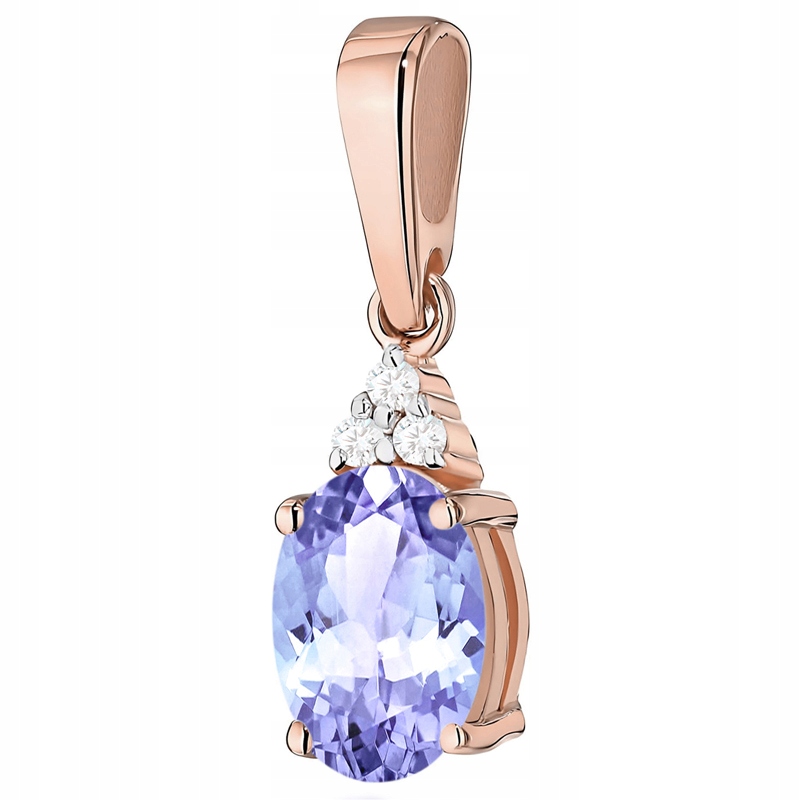 Krásný Zlatý Přívěsek Přívěsek pr. 585 s Tanzanitem 0,70 ct a Brilianty