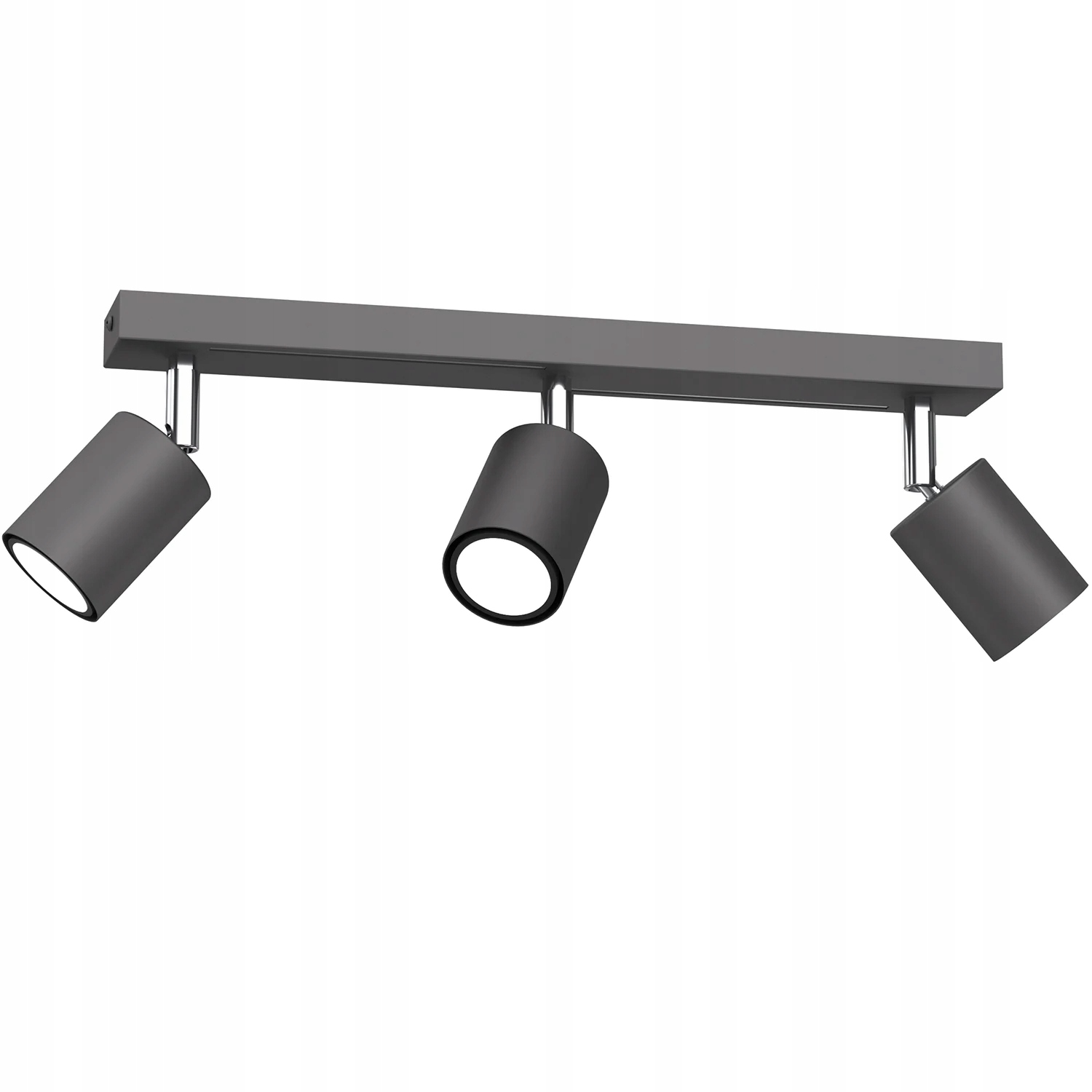 Trojitá stropná lampa tmavosivá chrómová 3 reflektory 40 cm Luminex