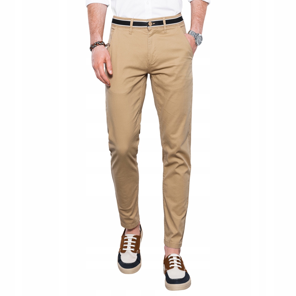 

Spodnie męskie chino casualowe P156 beżowe XXL