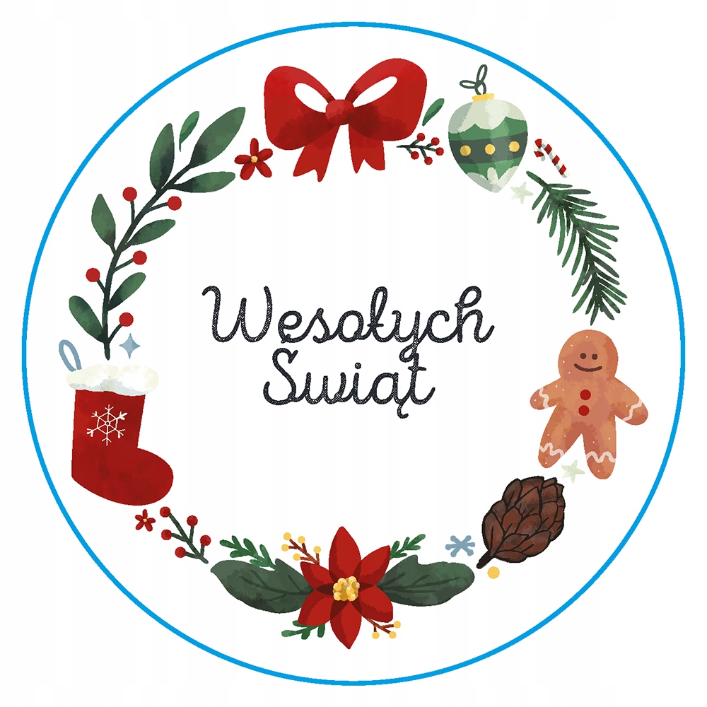 

Naklejki świąteczne Duże Wesołych Świąt 12szt