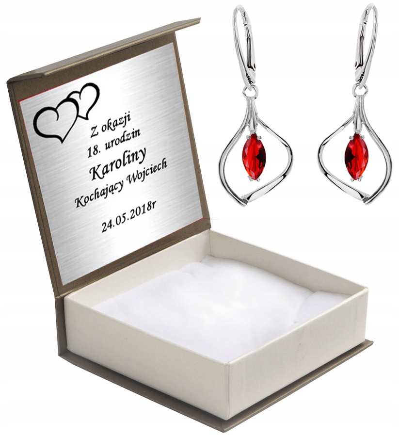 

Kolczyki Wiszące Czerwone Cyrkonie Angielskie Zap.