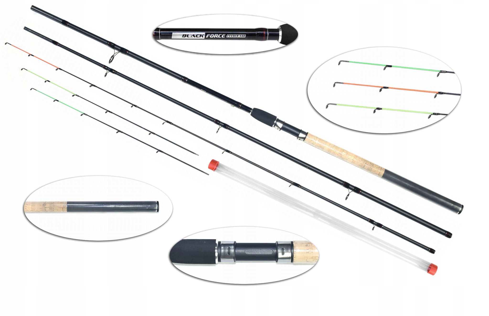 Feederový prut Black Force 60-150 g 360 cm Uhlíkový Sum Amur Řeka Jezero