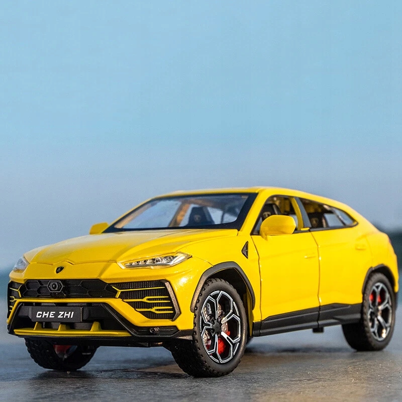 METALOWY MODEL Lamborghini URUS ŻÓŁTY 1:24 DŹWIĘK ŚWIATŁA LED NAPĘD PREZENT