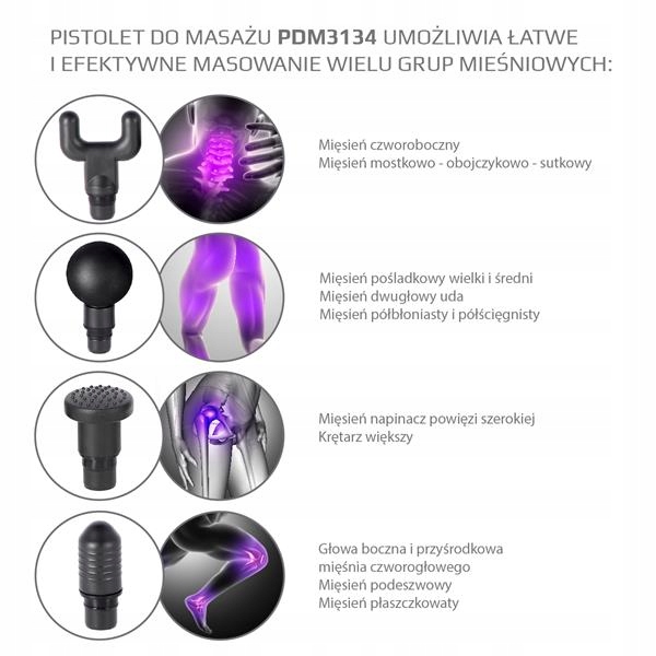 MASAŻER PISTOLET DO MASAŻU HMS PDM3134I GOLD Model PDM3134I