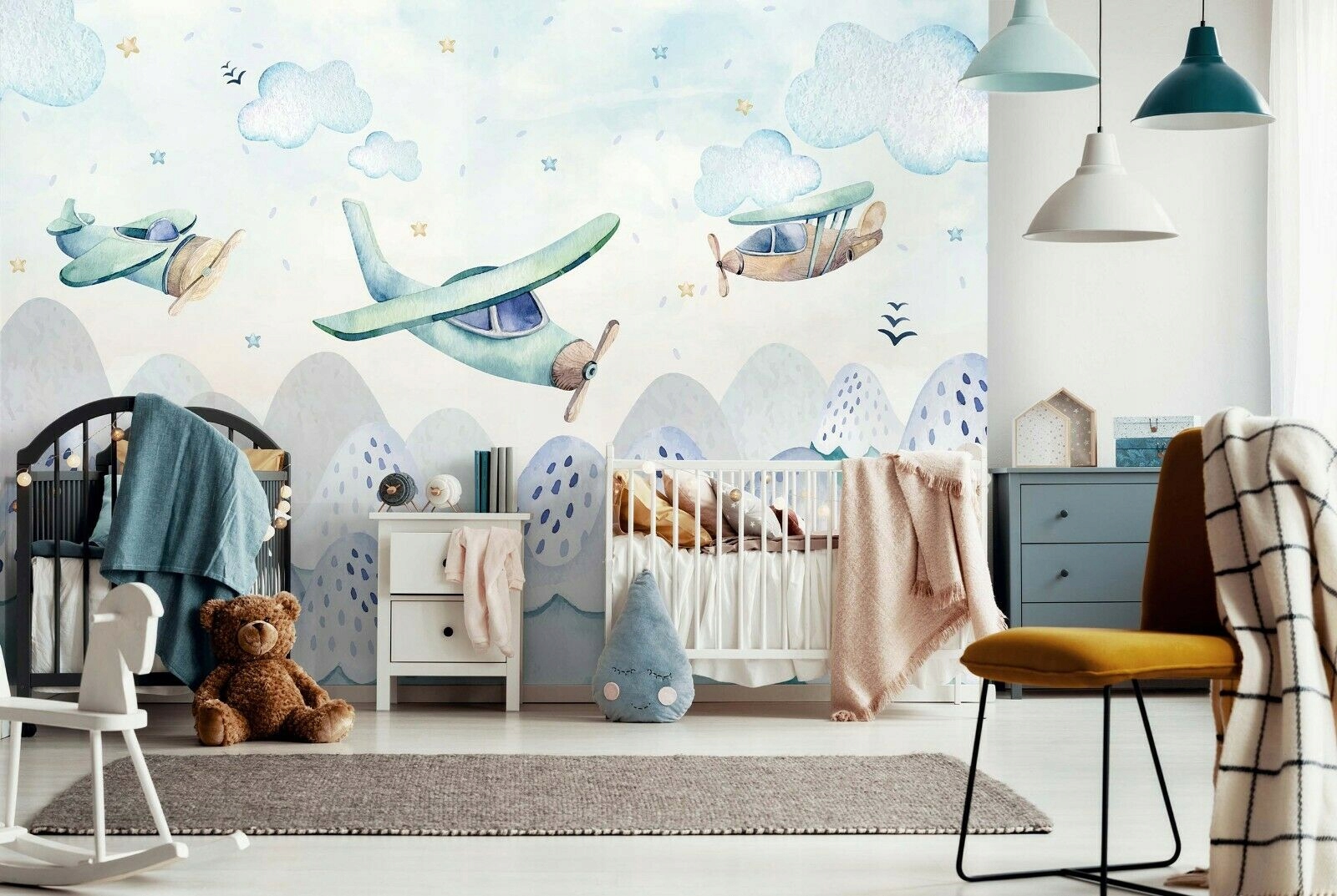 FOTOTAPETA FLIZELINA SAMOLOT GÓRY NIEBO 368x254 Marka Consalnet