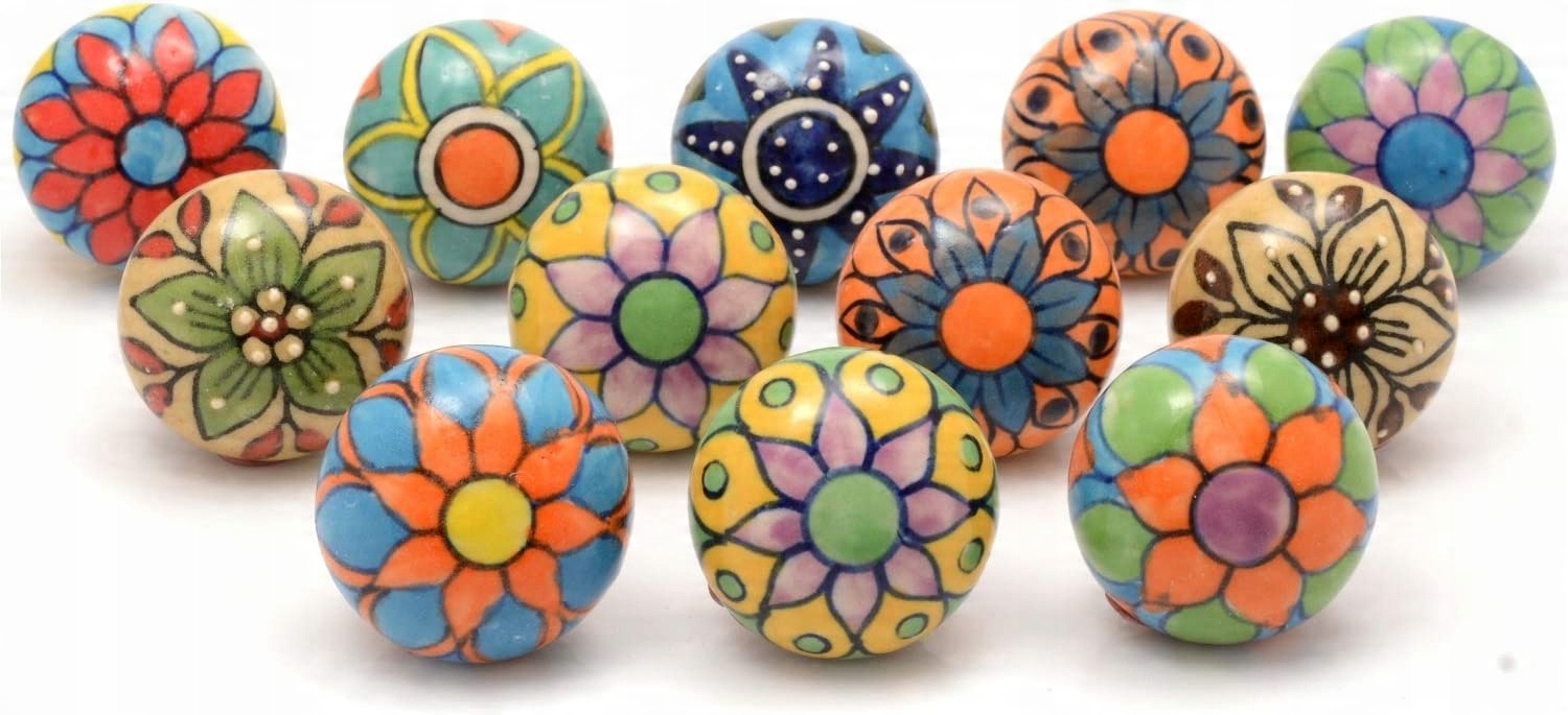 

Gałki Ceramiczne Wielokolorowe 12X Szafki Szuflady