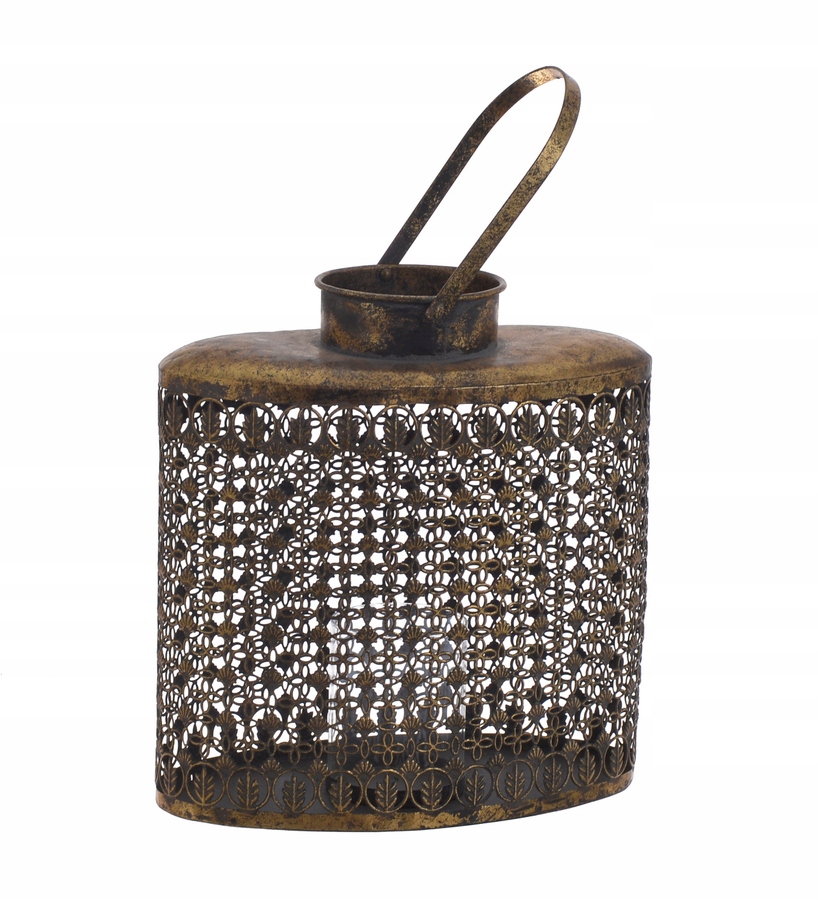 Ażurowy Lampion 2 Stare Złoto