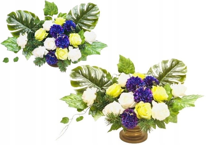 Dekorace S Květinami na hřbitov blízkých svátek matek tatínka, umělý květináč