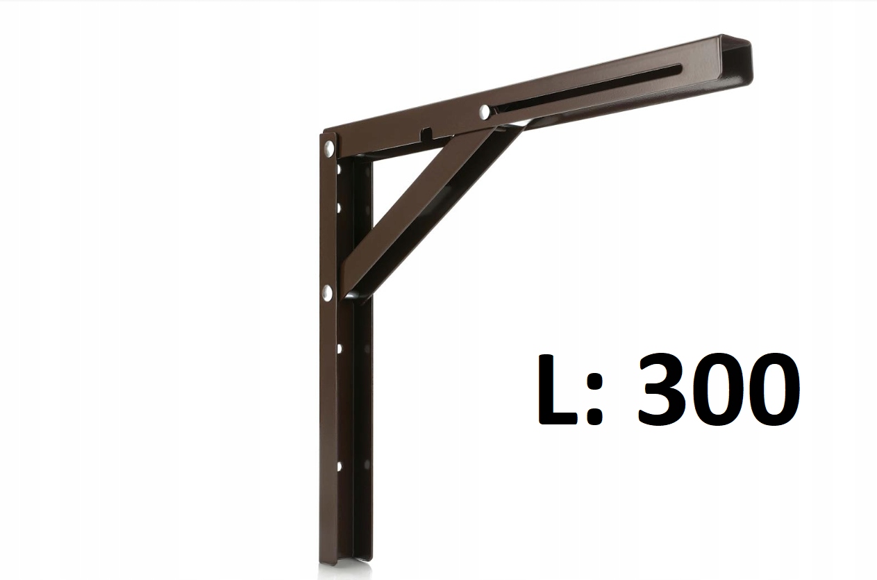 

Wspornik półki blatu składany Brązowy L-300 100kg