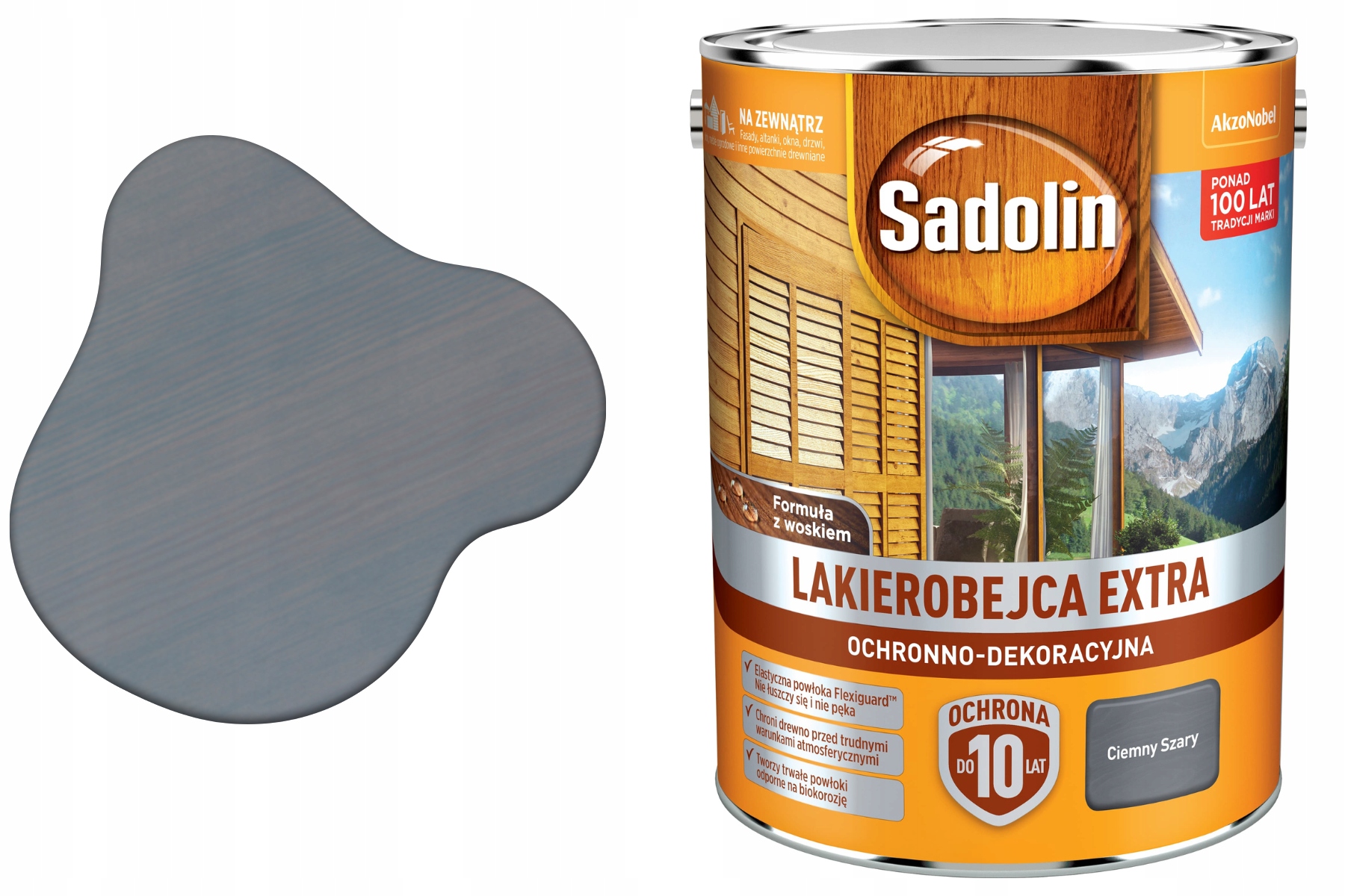 Sadolin Výkonná lakovací lazura na dřevo Extra tmavě šedá 5 l