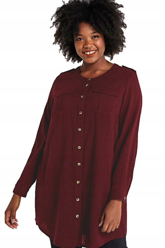 

Zizzi Bawełniana Ruda Długa Tunika 417B 52