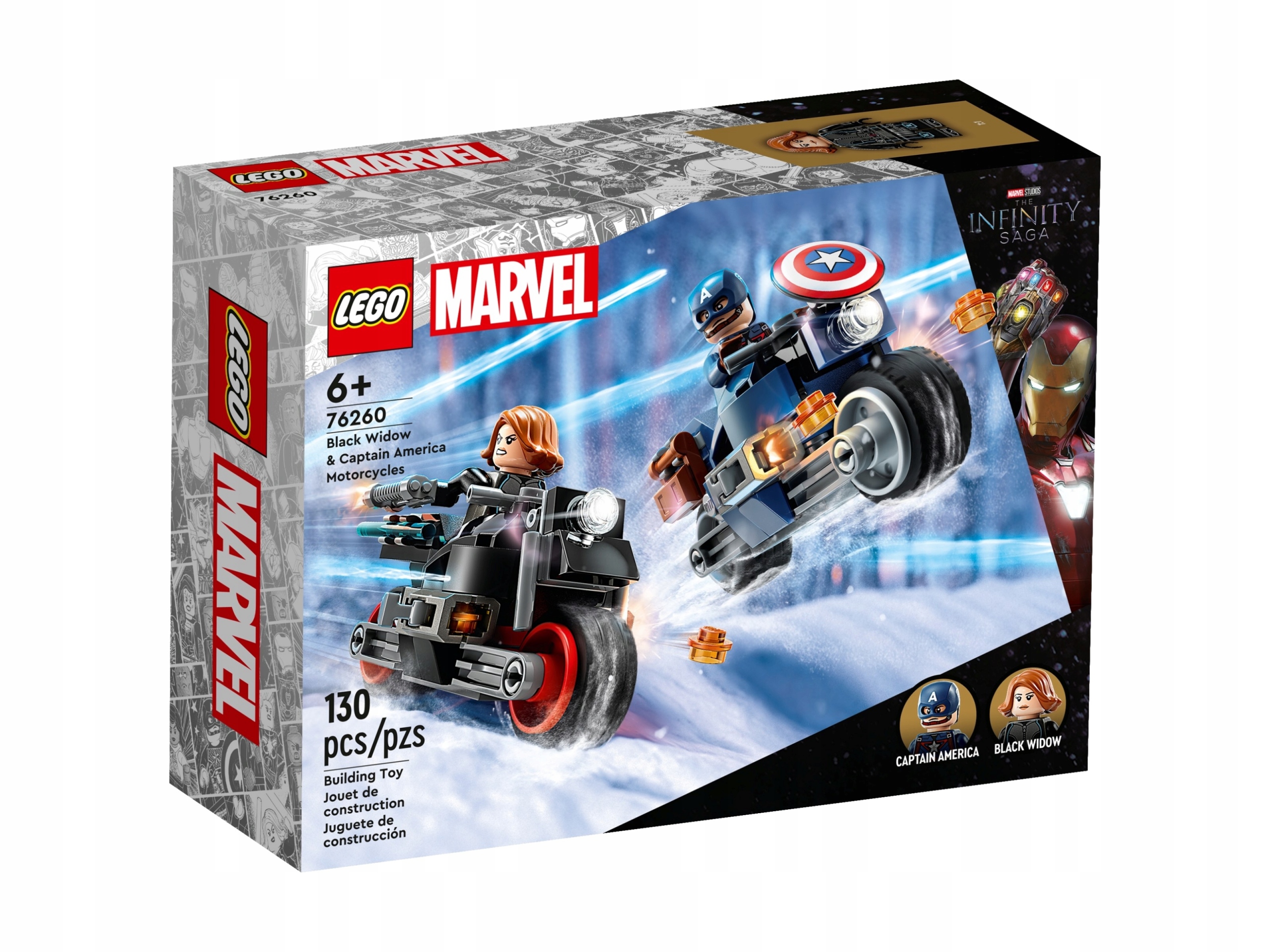 Lego Marvel 76260 Motocykly Černé vdovy a Kapitána Ameriky Nové