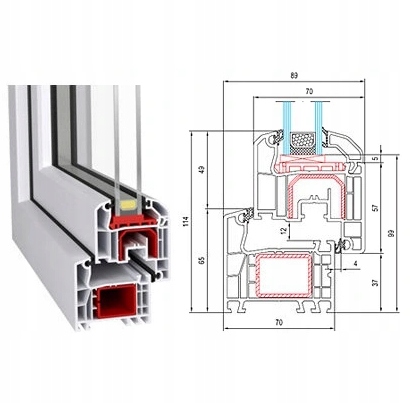 OKNA PCV 800x1000 RU BIAŁE, LEWE Materiał plastikowe