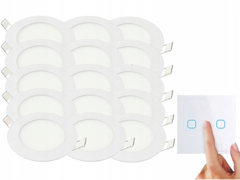 Sada Tenký panel Led svítidlo 3W 15x Vypínač