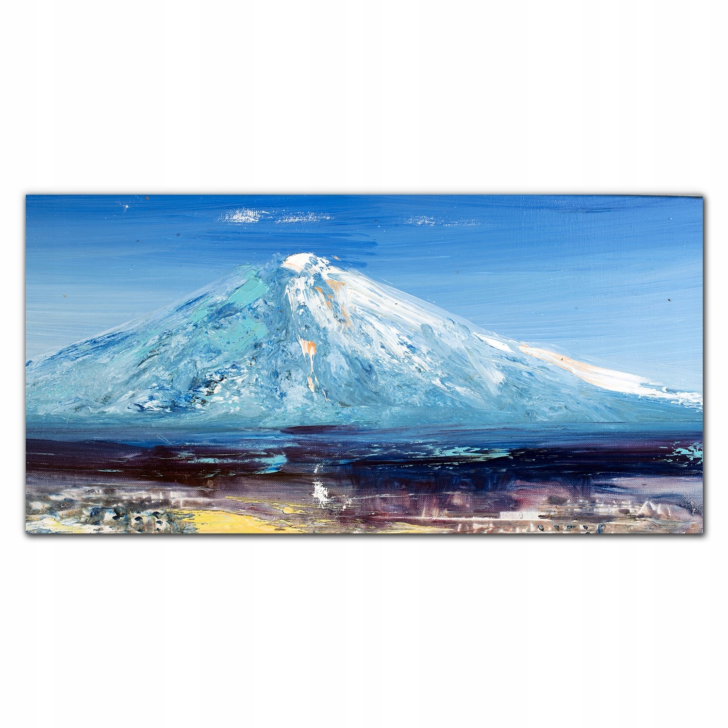 Obraz na rámu plátno Jezero hora nebe 120x60 cm