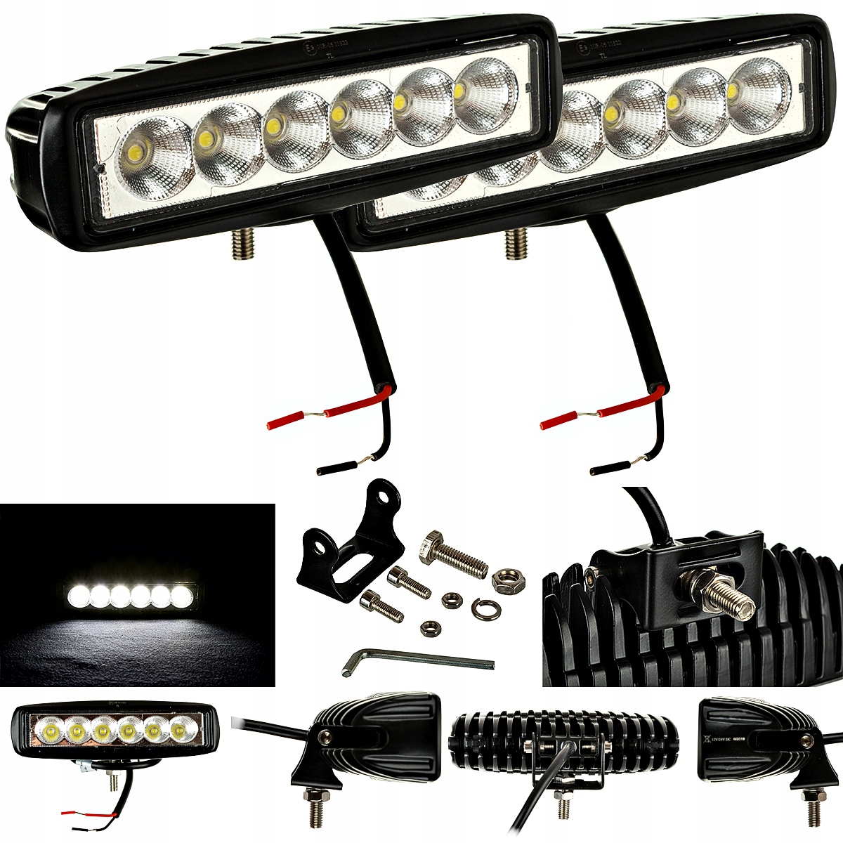 

Lampa robocza panel halogen Led 18W 12V-24V 2 szt