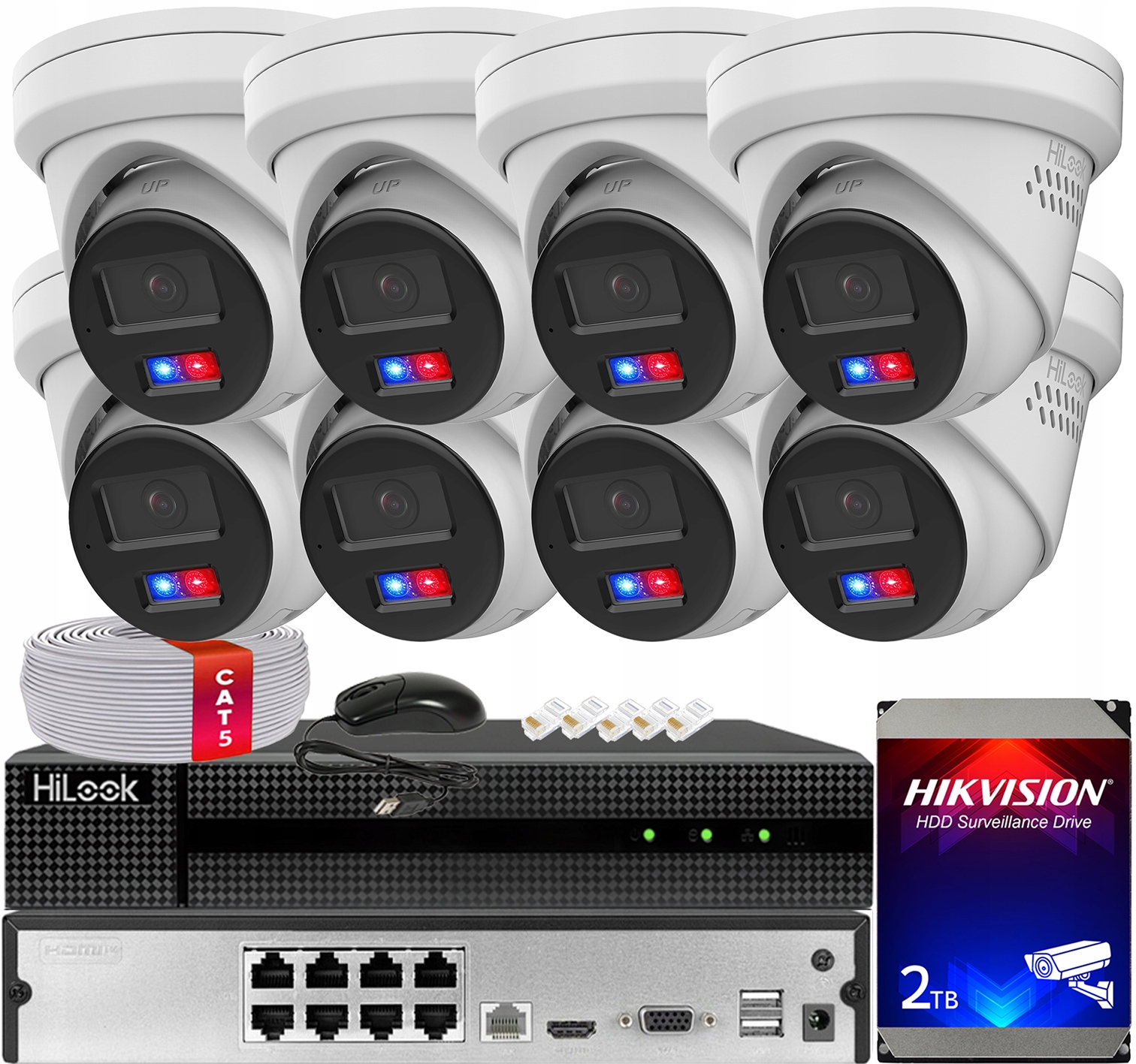 Sada monitorování Ip 8 kamer 4MPx IPC-T240HAP-LUF/SL Live Guard PoE 2TB