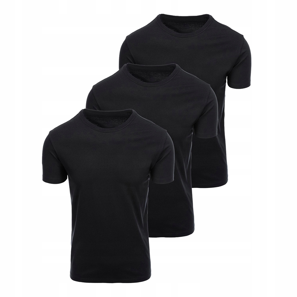 Zestaw czarnych t-shirtów męskich bawełniane koszulki OM-TSBS-0268 V9 r L