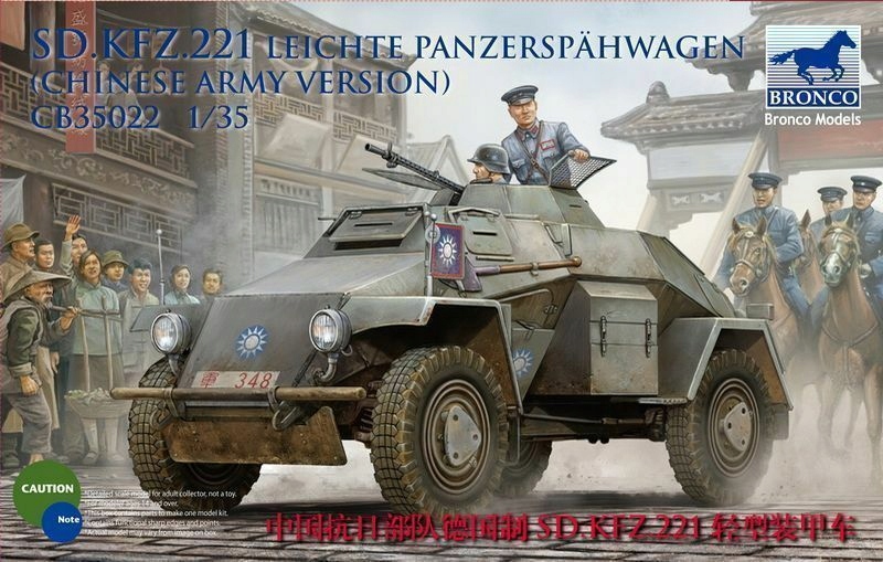 Bronco CB35022 Sd.kfz.221 Pancéřový vůz Čínský MV Měřítko 1/35 Hobby Plast