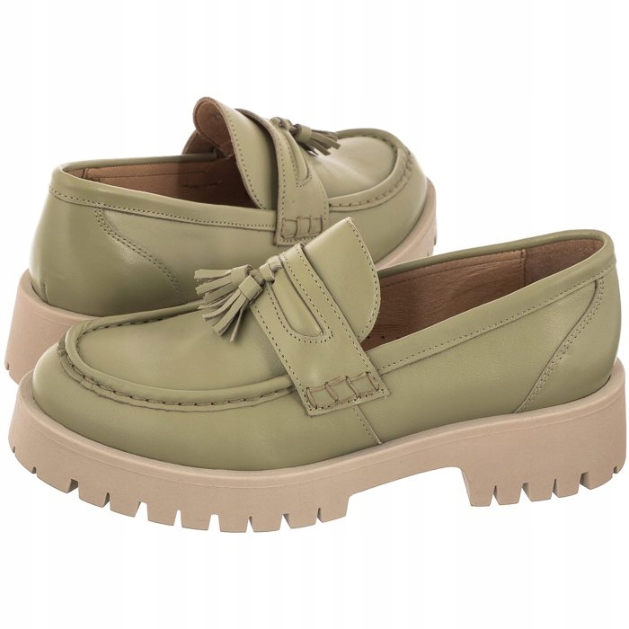 Dámské boty Mokasíny Polobotky Nessi Olivové 21079