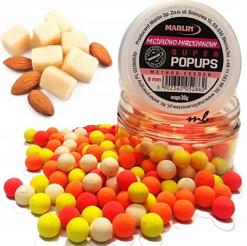 Kulki Marlin Pop Up 8mm Migdał Marcepan 9-10mm 30g WrocłaW