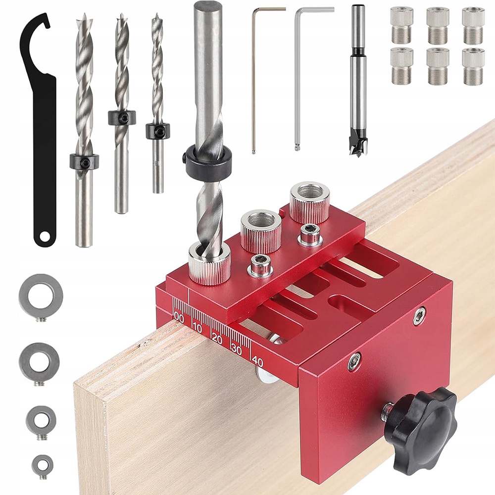 Vrtací Šablona, Samostředící Sada 3V1 Pro Kolíky 6/8/10/15 mm