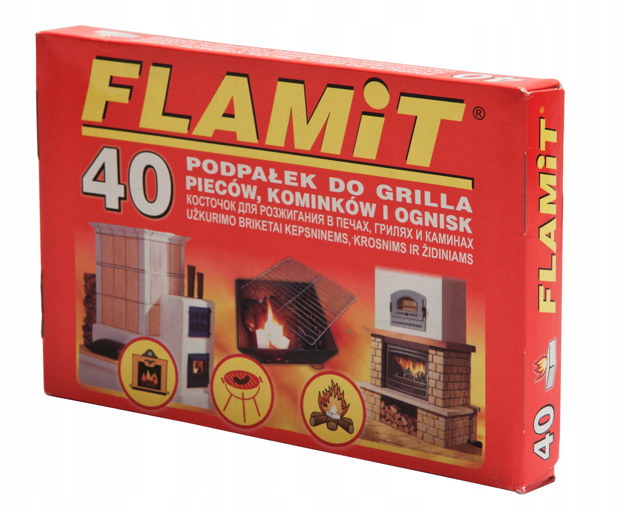 Podpałka rozpałka do kominka grilla - 24opakowania Kod producenta FLAMIT/PODPALKA/KOSTKA/zbiorcze