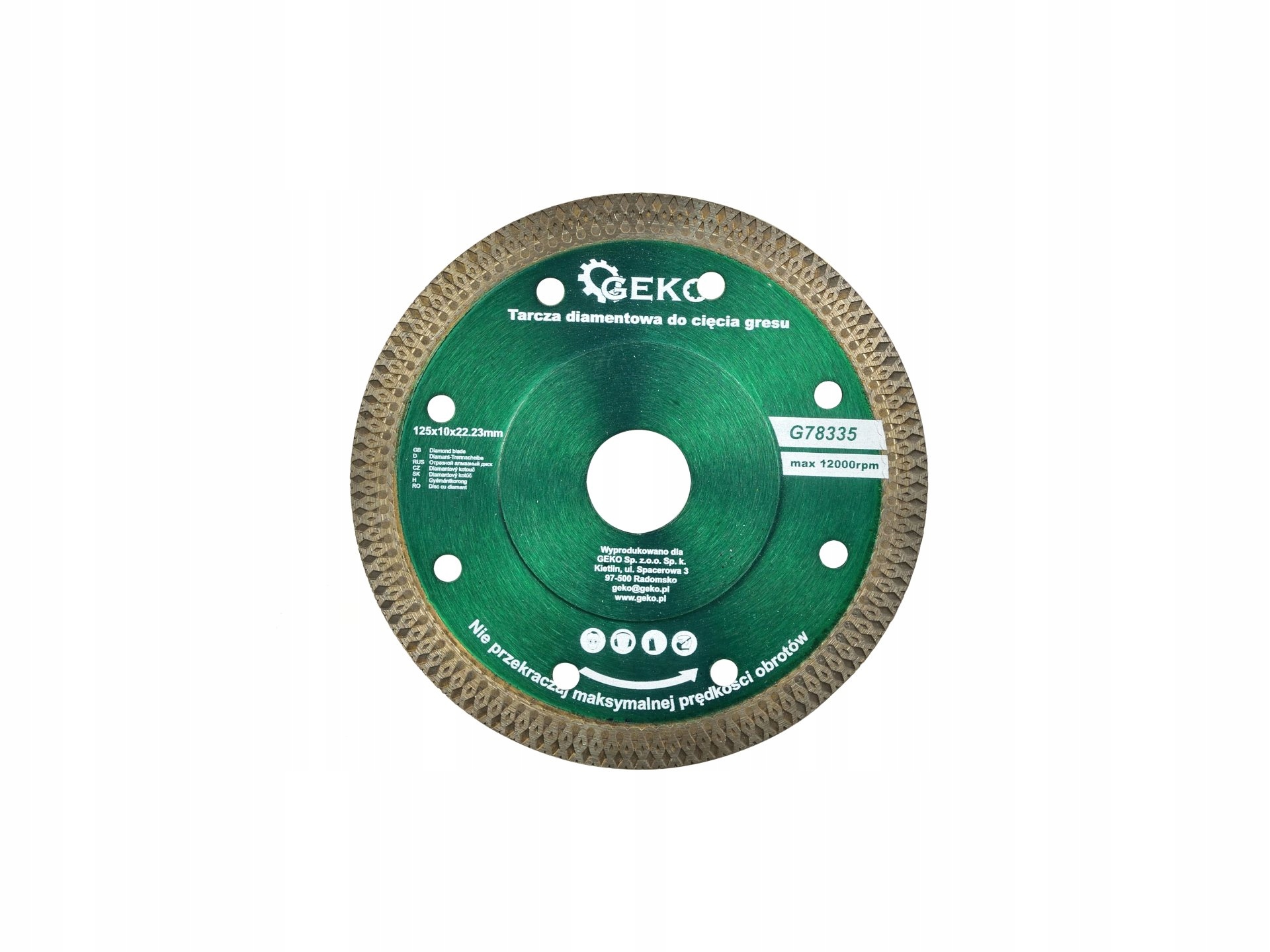 

Tarcza Diamentowa Do Cięcia Gresu 125X10MM Geko