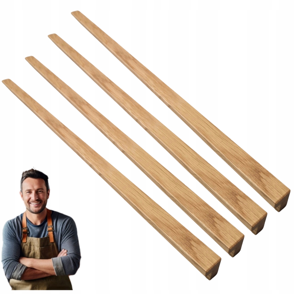 Drevený držiak na nábytok do skrinky Bato 512/555 mm Dubový 4ks