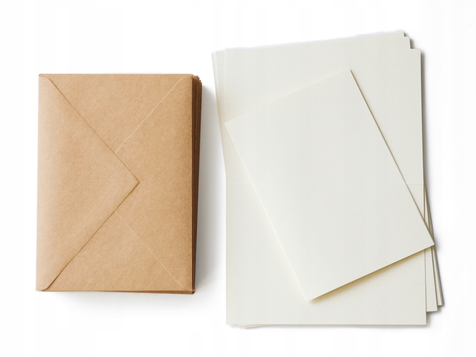10x bazy do kartek i do zaproszeń ślubnych A6 kremowe ecru 250g + koperta Marka bez marki