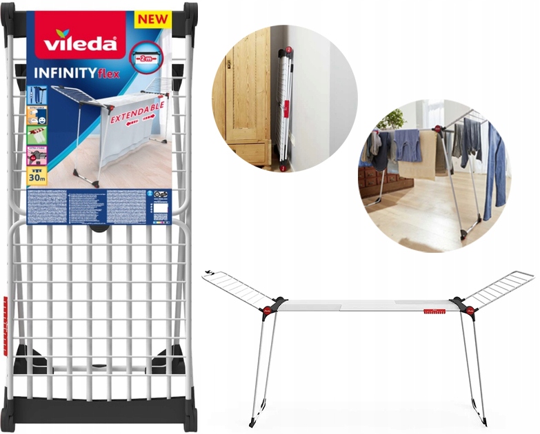Levně Nastavitelná Sušák na prádlo Vileda Infinity Flex