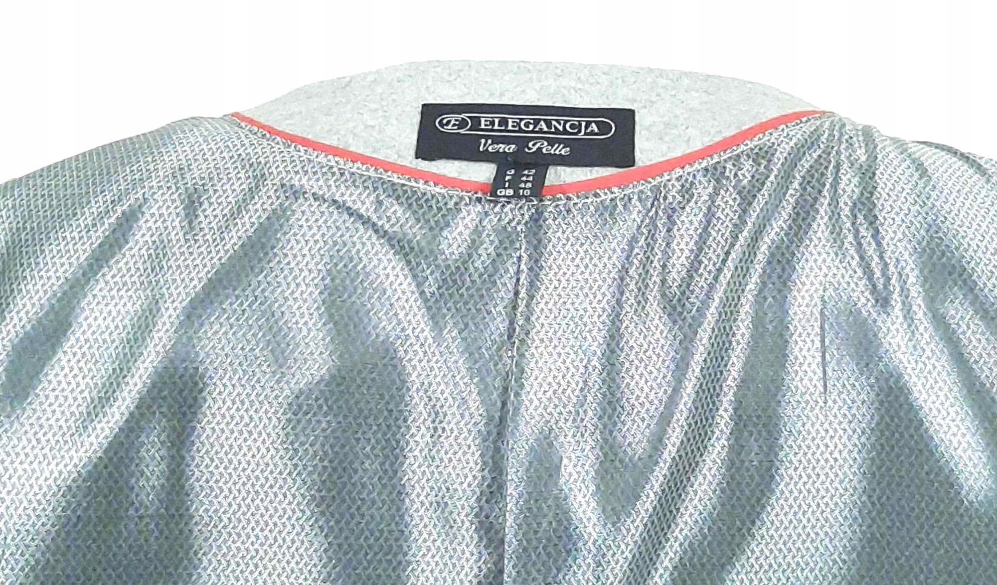 Damska CHANELKA Kurtka SKÓRZANA LEKKA NIEBIESKA Rozmiar 52