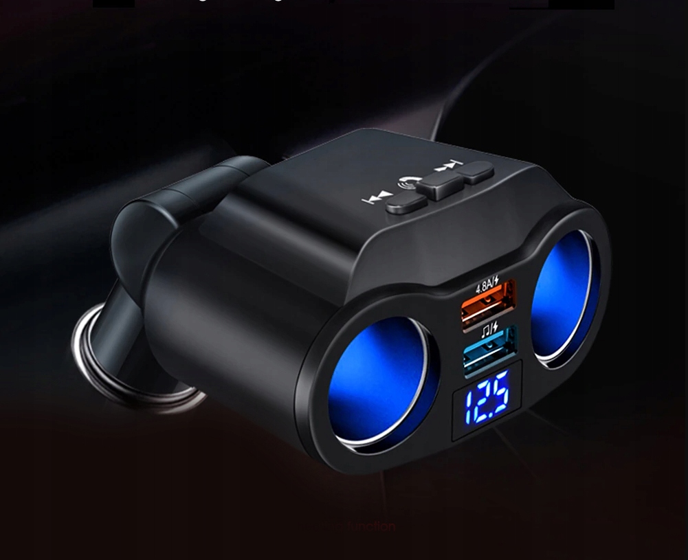 4w1 ROZDZIELACZ + ŁADOWARKA 12V 24V + TRANSMITER + MIERNIK NAPIĘCIA LED Marka Nela-Styl