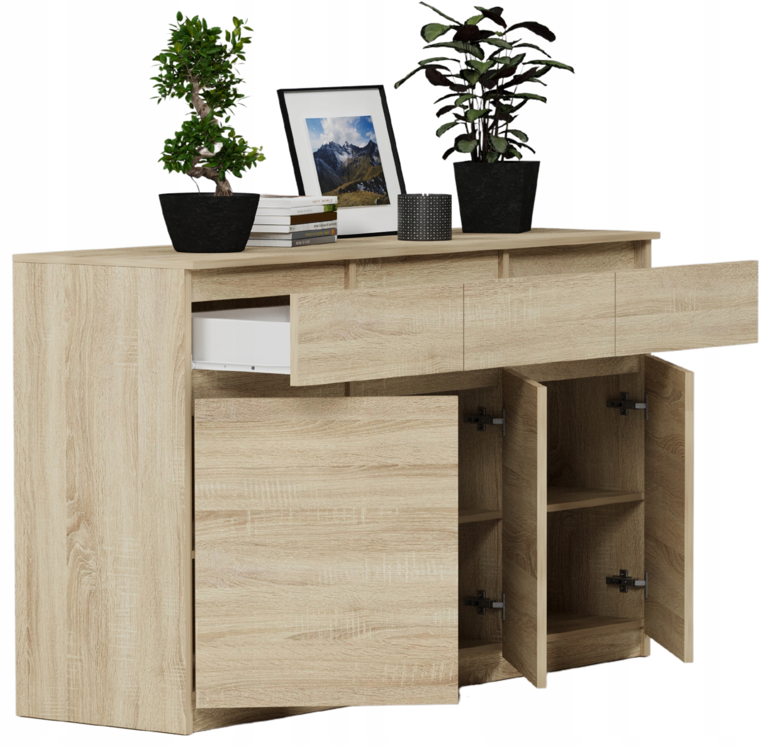 KOMODA 98CM SZAFKA 3 SZUFLADY SONOMA S3