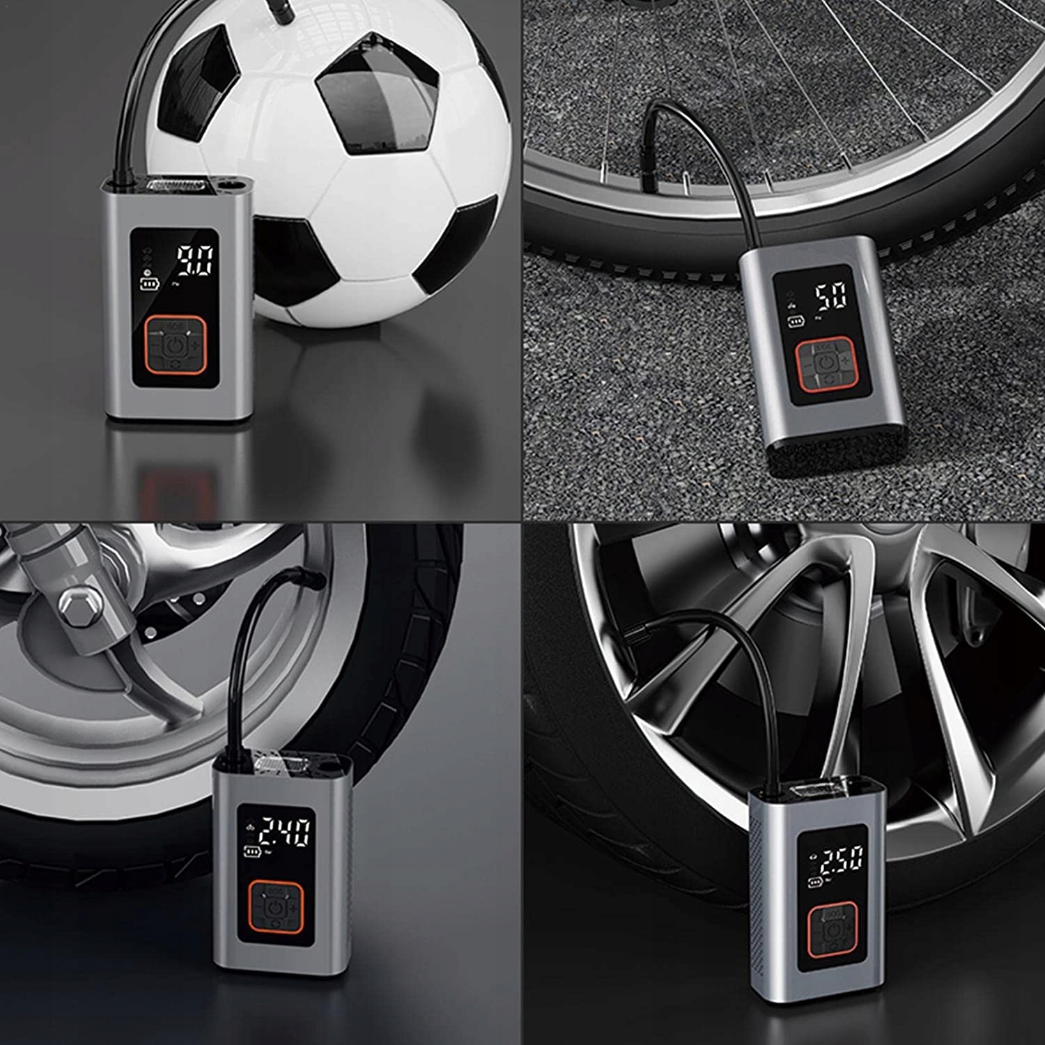 2 Pcs Elektryczna pompa do pompowania opon - Przen Waga produktu z opakowaniem jednostkowym 1 kg