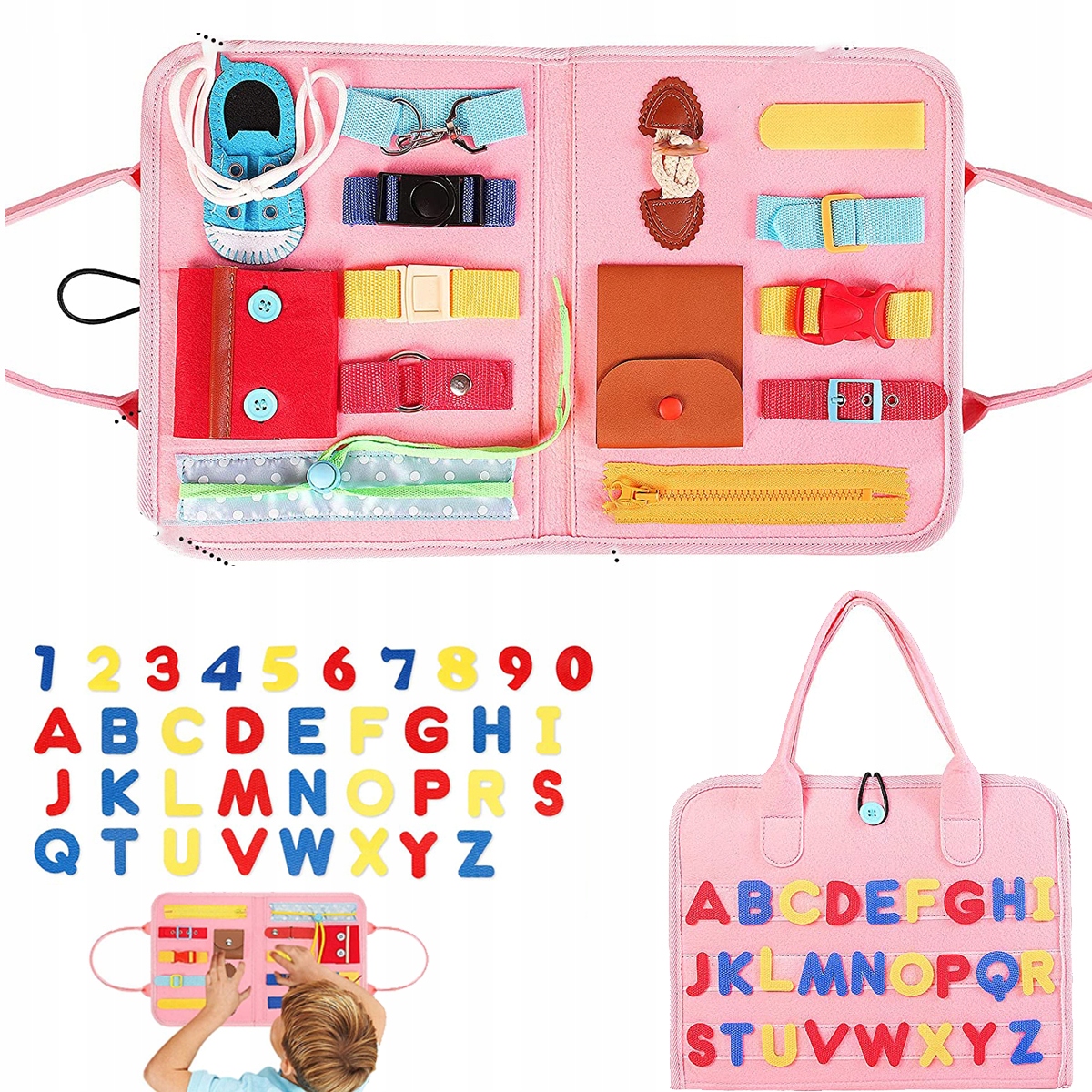 

Tablica Manipulacyjna Sensoryczna Montessori XXL