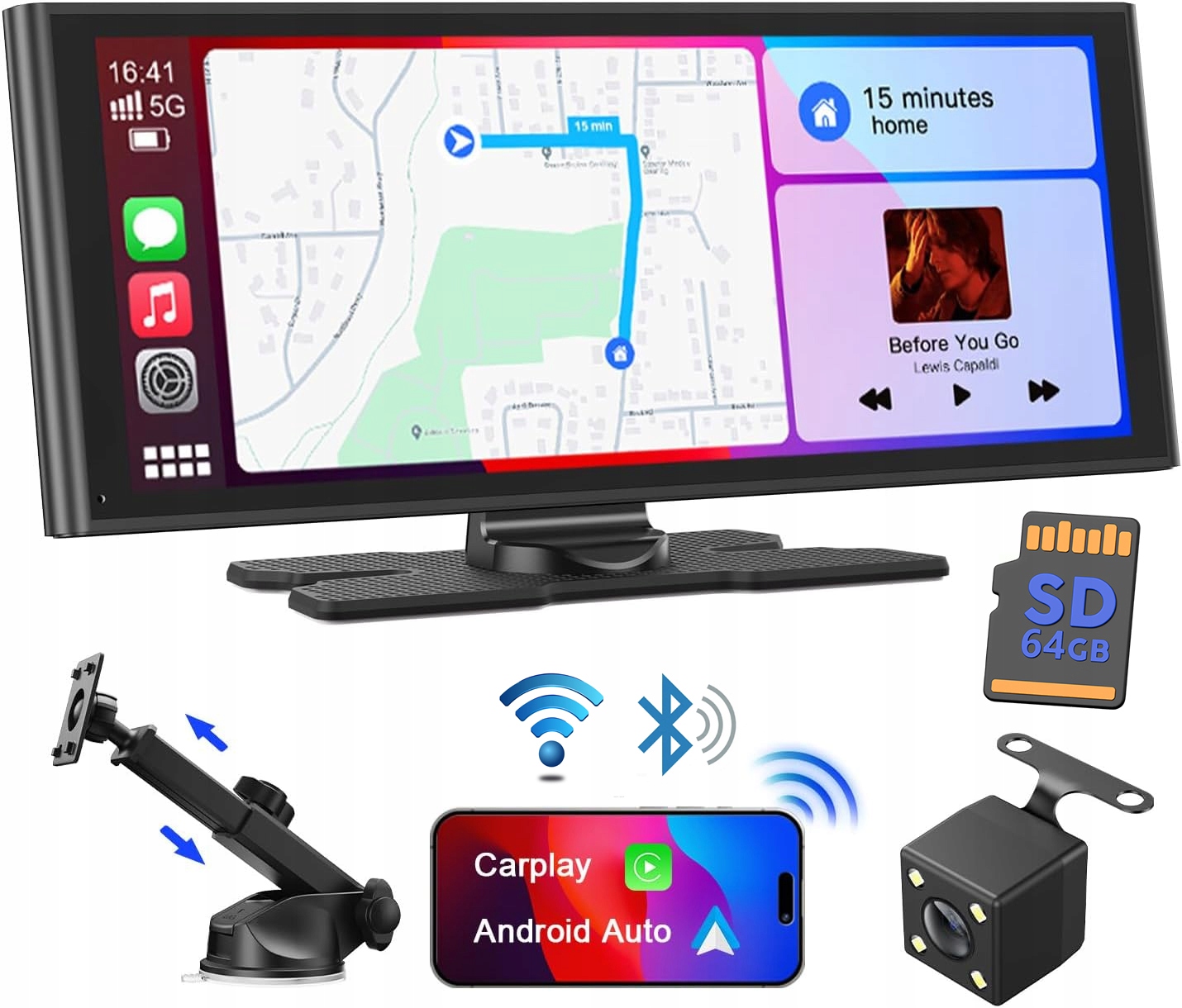 Ekran 10,26" monitor samochodowy Android Auto Carplay do samochodu kamery