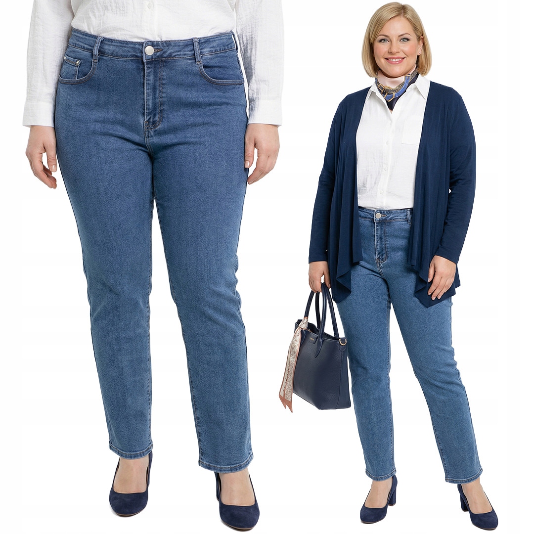 Jasné džíny, rovné nohavice plus size velikost 48