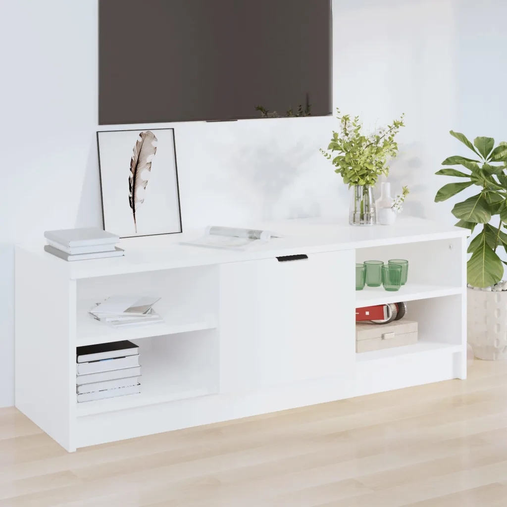 Petrashop Tv skříňka bílá 102 x 35,5 x 36,5 cm kompozitní dřevo Bílá 81136