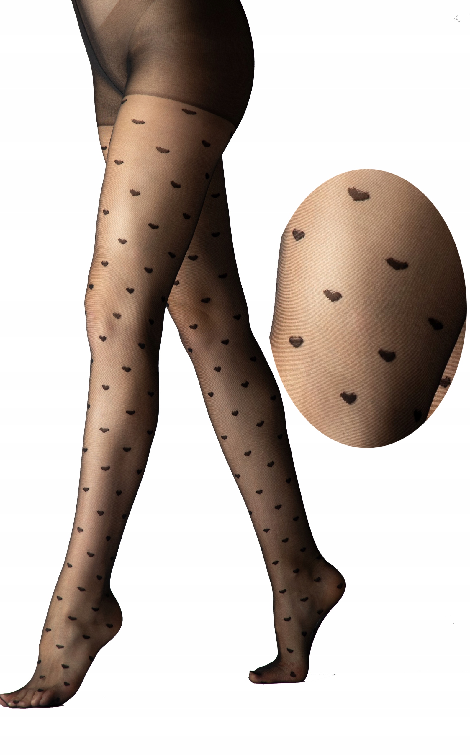 rajstopy w słodkie serduszka kropki 20den CALZE R5
