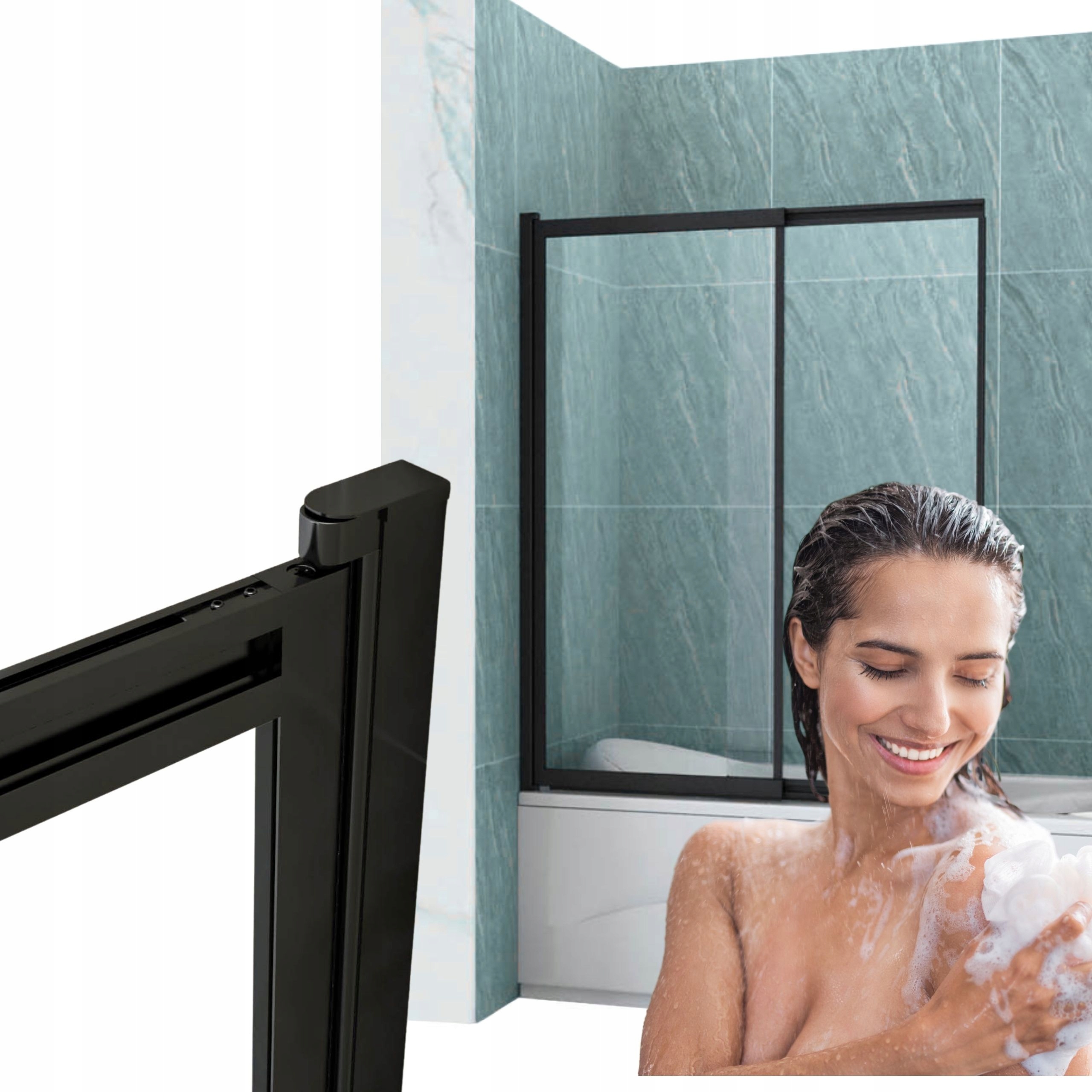 Vanová Paraván Spencer 2KŘÍDLÁ 120X150 Posuvná Černá