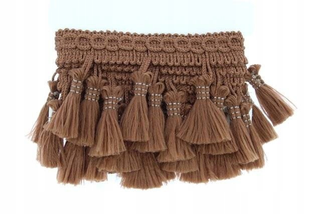 Páska lemovka chvění třásně hnědá světlá 55mm 20m