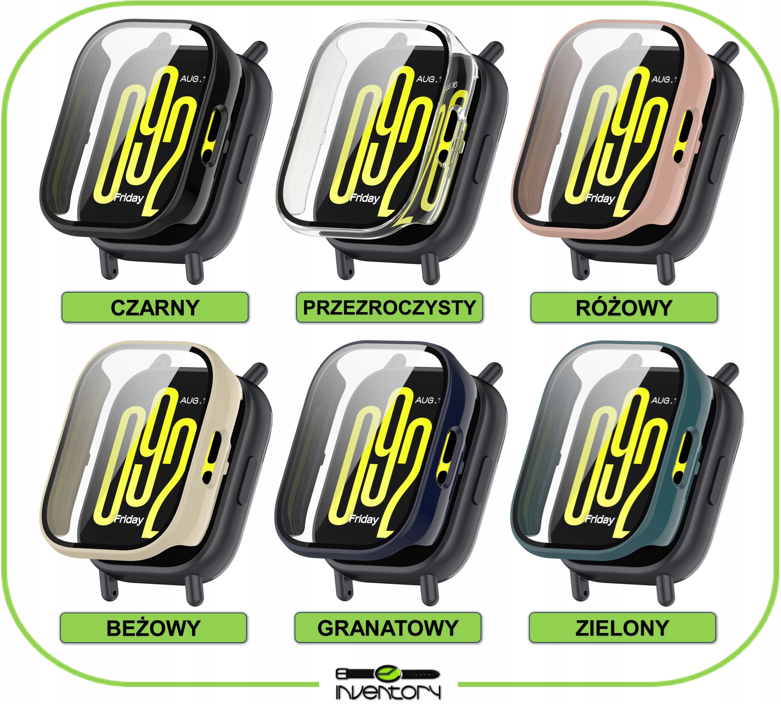 ETUI + SZKŁO HARTOWANE 2w1 DO XIAOMI REDMI WATCH 5 ACTIVE | CASE OBUDOWA Kolor beżowy