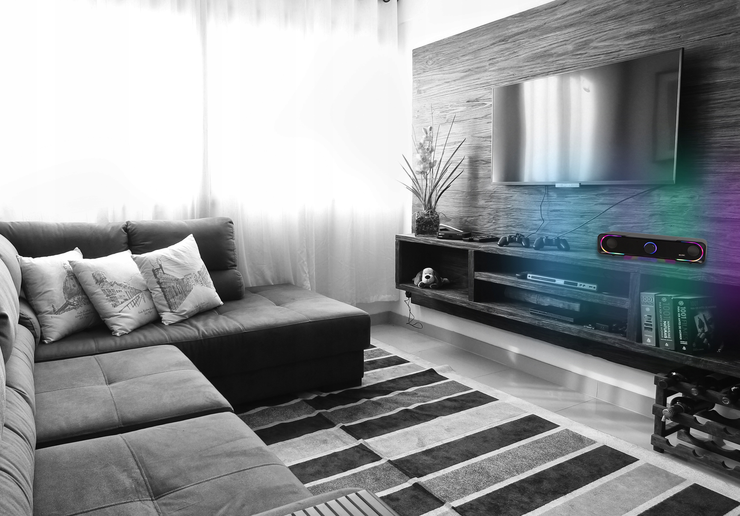 SOUNDBAR GŁOŚNIKI KOMPUTEROWE 2.0 DO KOMPUTERA LAPTOPA AUX LED USB Stan opakowania oryginalne